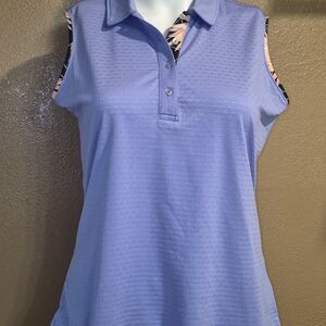 Pebble Beach Blue Polo Shirt Performance Fabric